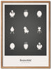 Frame poster di icone di design da un'idea di legno scuro 70x100 cm, grigio chiaro