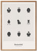 Frame poster di icone di design da un'idea di legno chiaro A5, grigio chiaro