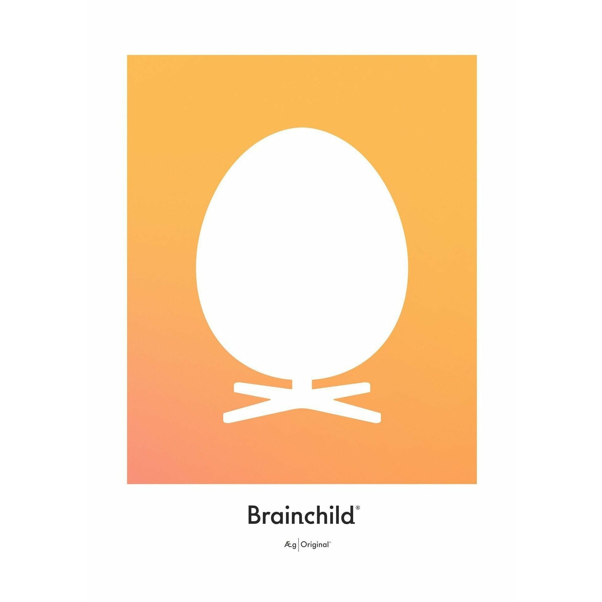 Poster icona del design di uova di un'ovvena senza cornice 70 x100 cm, giallo