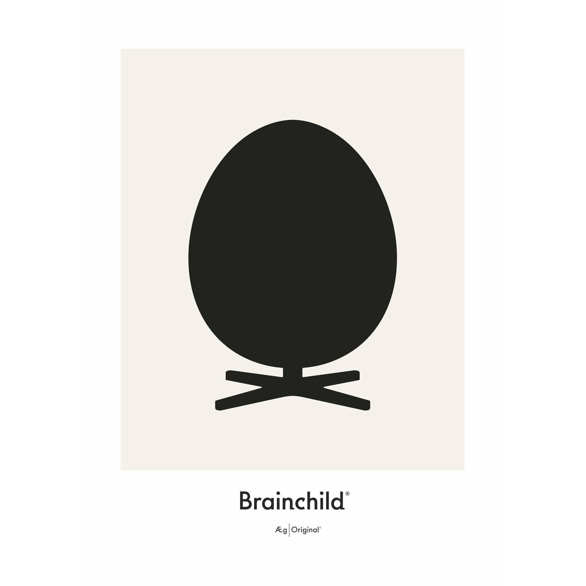 Brainchild Affiche de l'icône de conception d'oeufs sans cadre 70 x100 cm, gris
