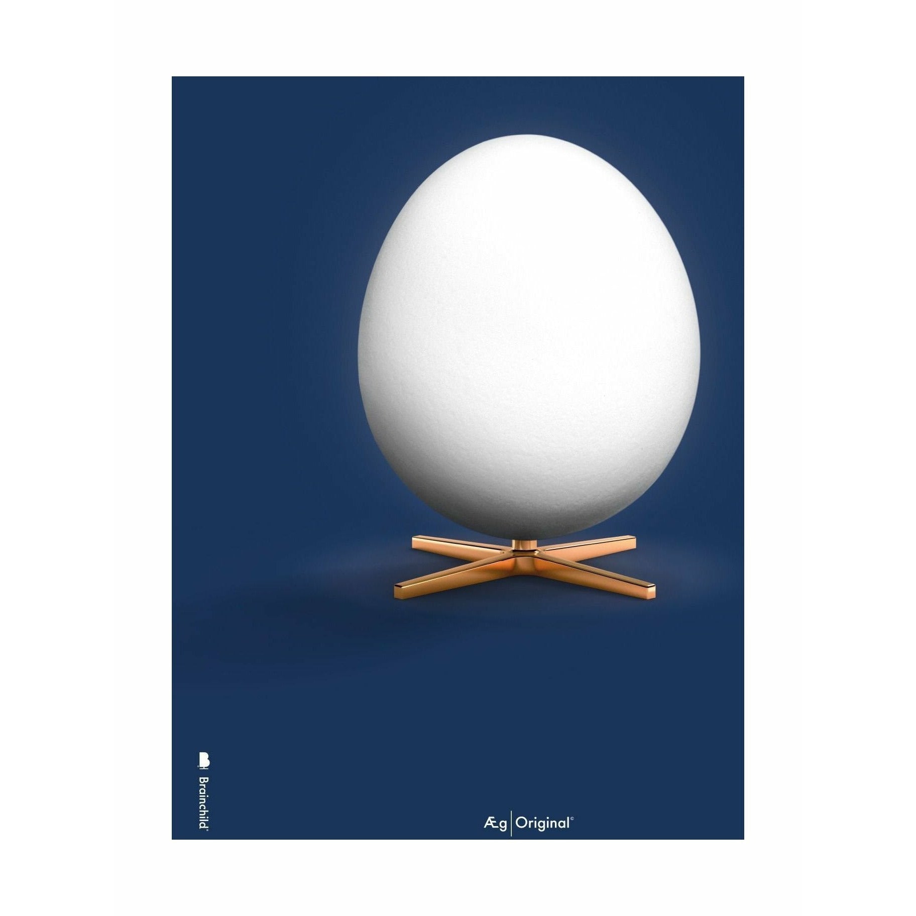 Póster clásico de huevo de creación sin marco 50 x70 cm, fondo azul oscuro