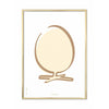 Brainchild Eierlijnposter, messing gekleurd frame 50x70 cm, witte achtergrond
