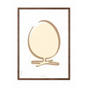 Poster della linea di uova di prima qualità, telaio in legno scuro A5, sfondo bianco