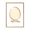 Poster della linea di uova di prima cosa, telaio in legno chiaro 50x70 cm, sfondo bianco