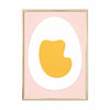 Poster di clip di carta uovo di prima qualità, cornice color ottone 50 x70 cm, sfondo rosa