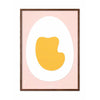 Poster di clip di carta uova da un'ovvena, cornice in legno scuro 70x100 cm, sfondo rosa