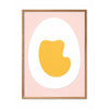 Poster di clip di carta uova da un'ovvena, cornice in legno chiaro 30x40 cm, sfondo rosa