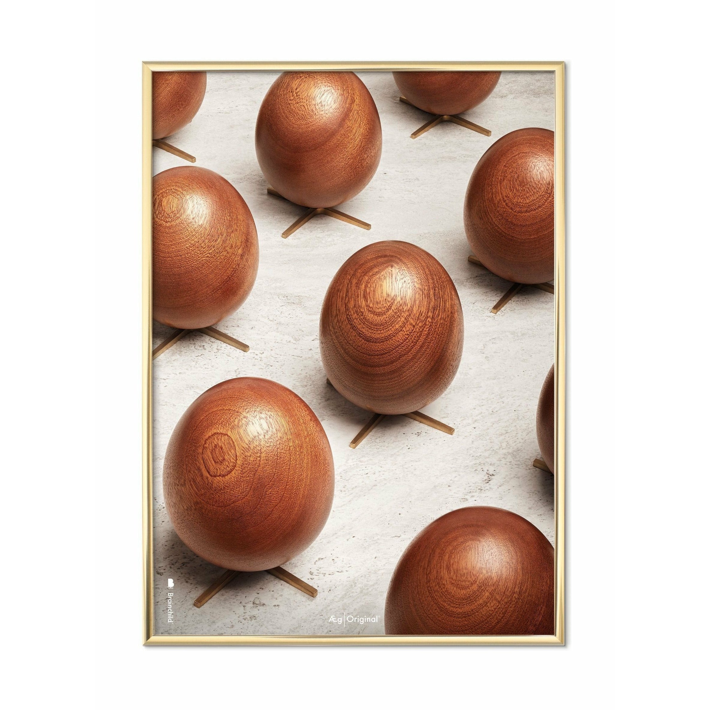 Poster per sfilata di uova di prima cosa, cornice color ottone, 30 x40 cm
