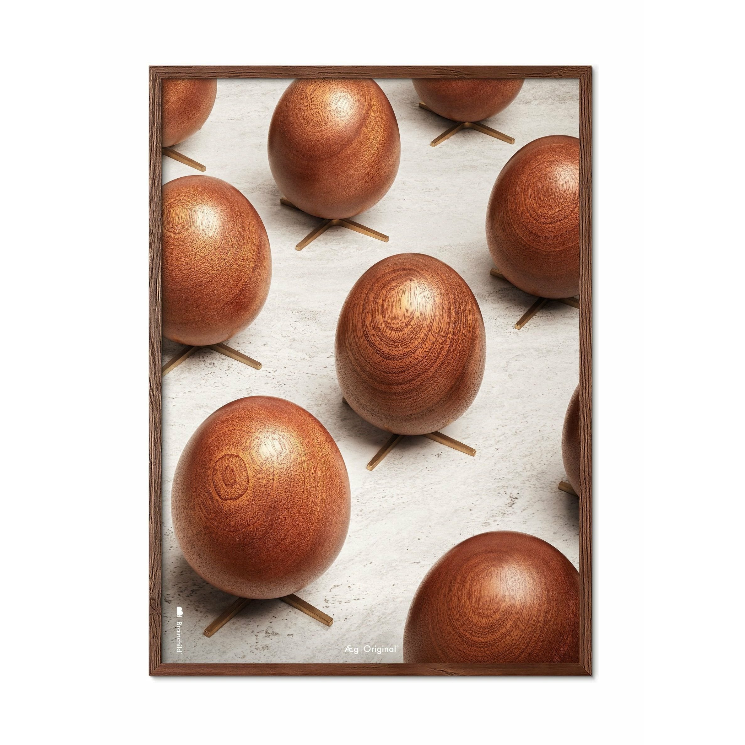 Póster de desfile de huevos de creación, marco hecho de madera oscura, 30x40 cm