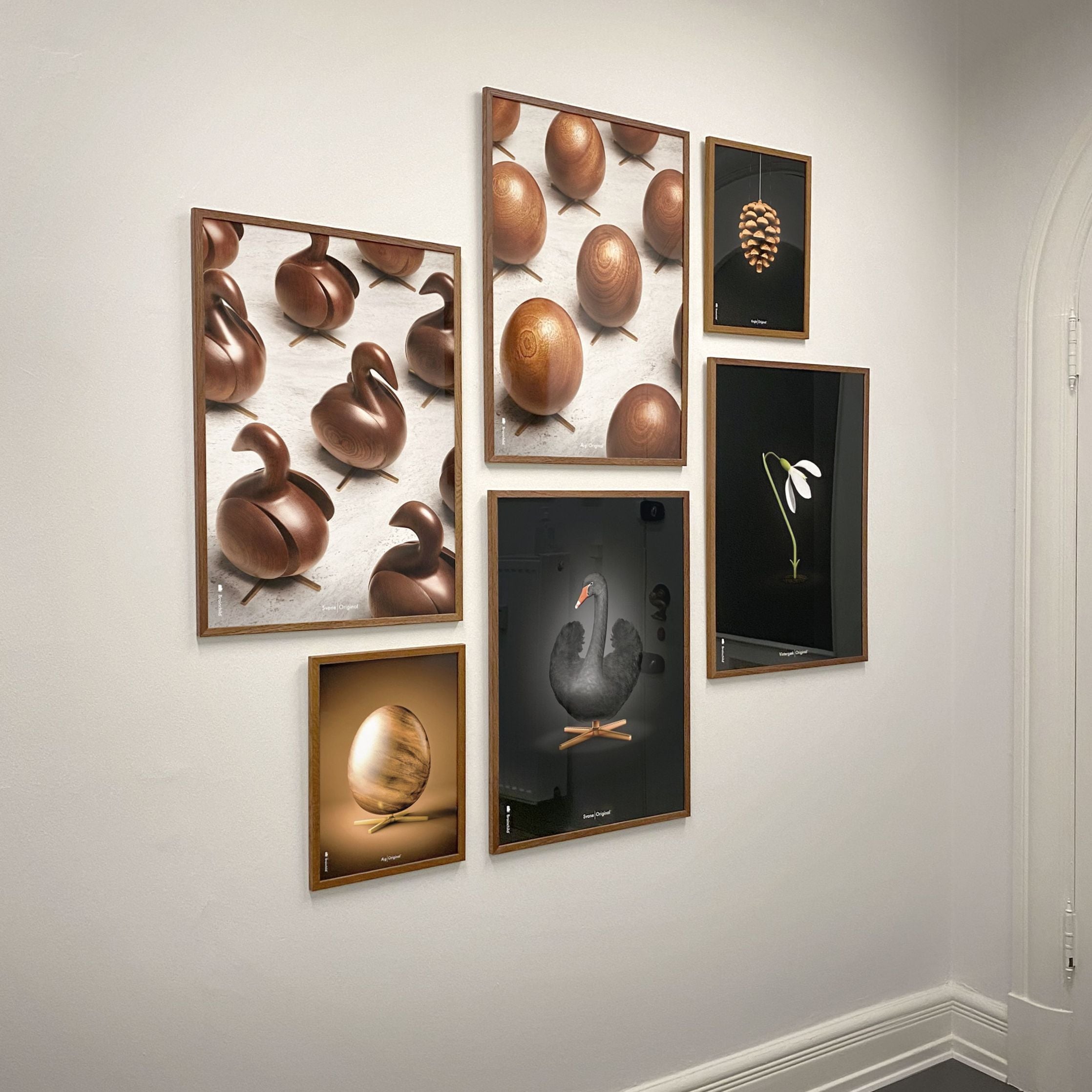 Brainchild Egg Parade Poster, Frame Made Of Dark Wood, 50x70 Cm