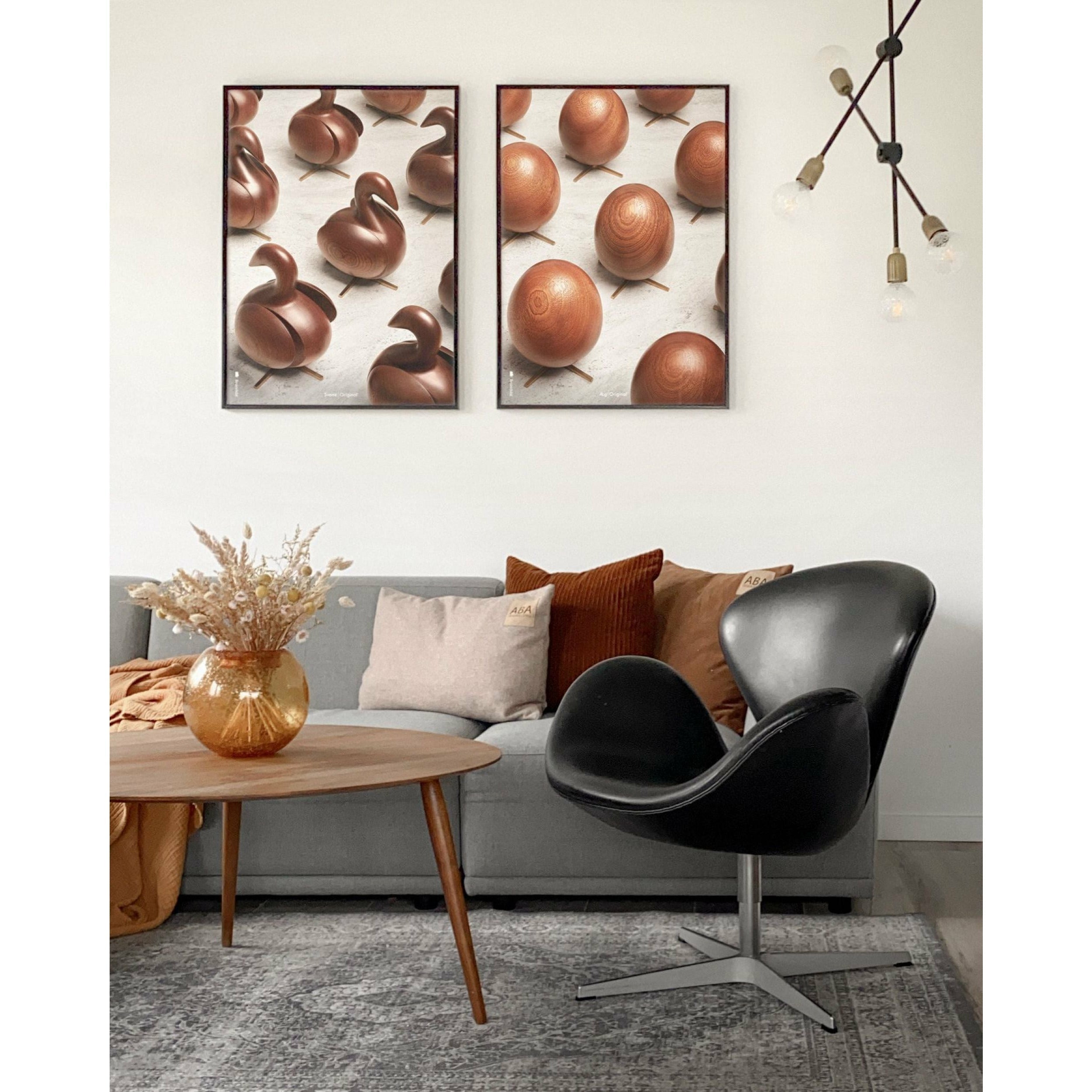 Brainchild Egg Parade Poster, Frame Made Of Dark Wood, 70 X100 Cm
