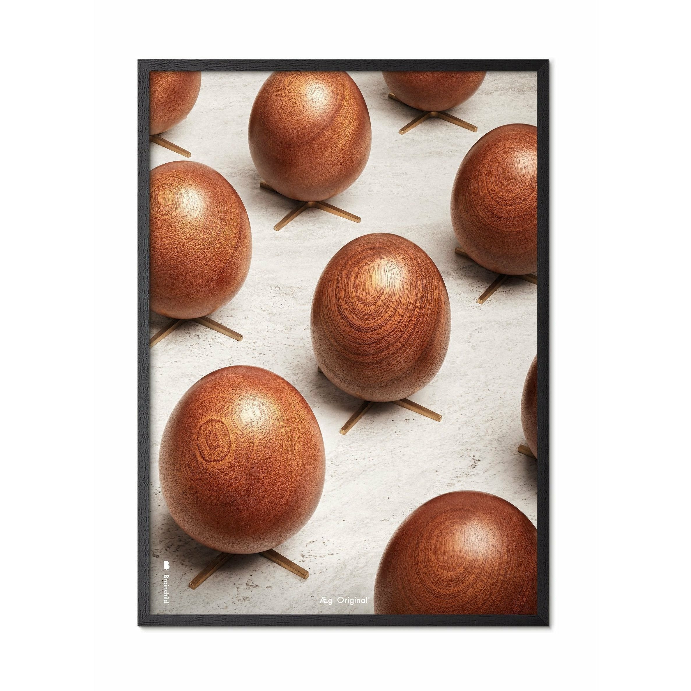 Brainchild Egg Parade Poster, Frame Made Of Black Lacquered Wood, A5