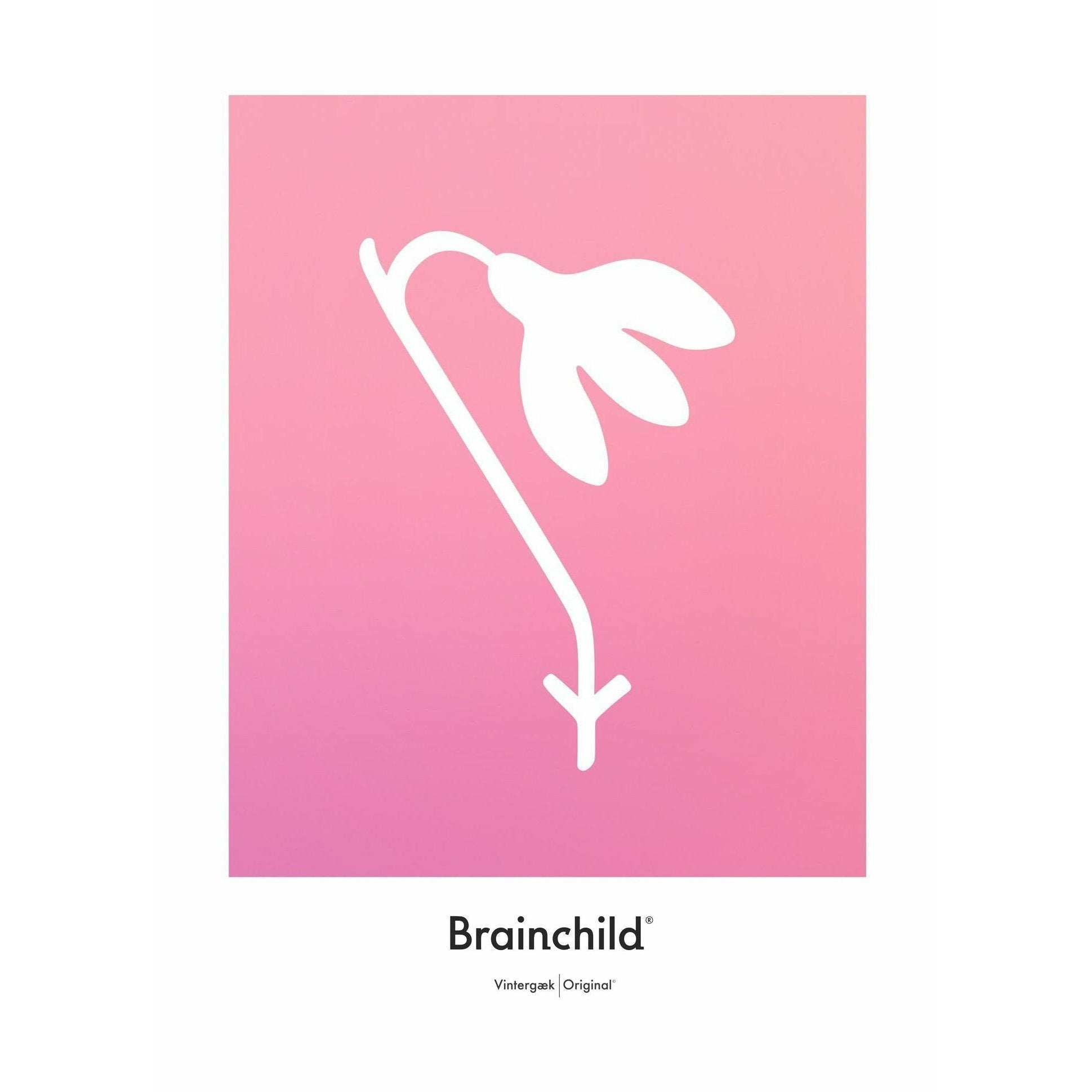 Brainchild Snödropdesignikonsaffisch utan ram 30 x40 cm, rosa