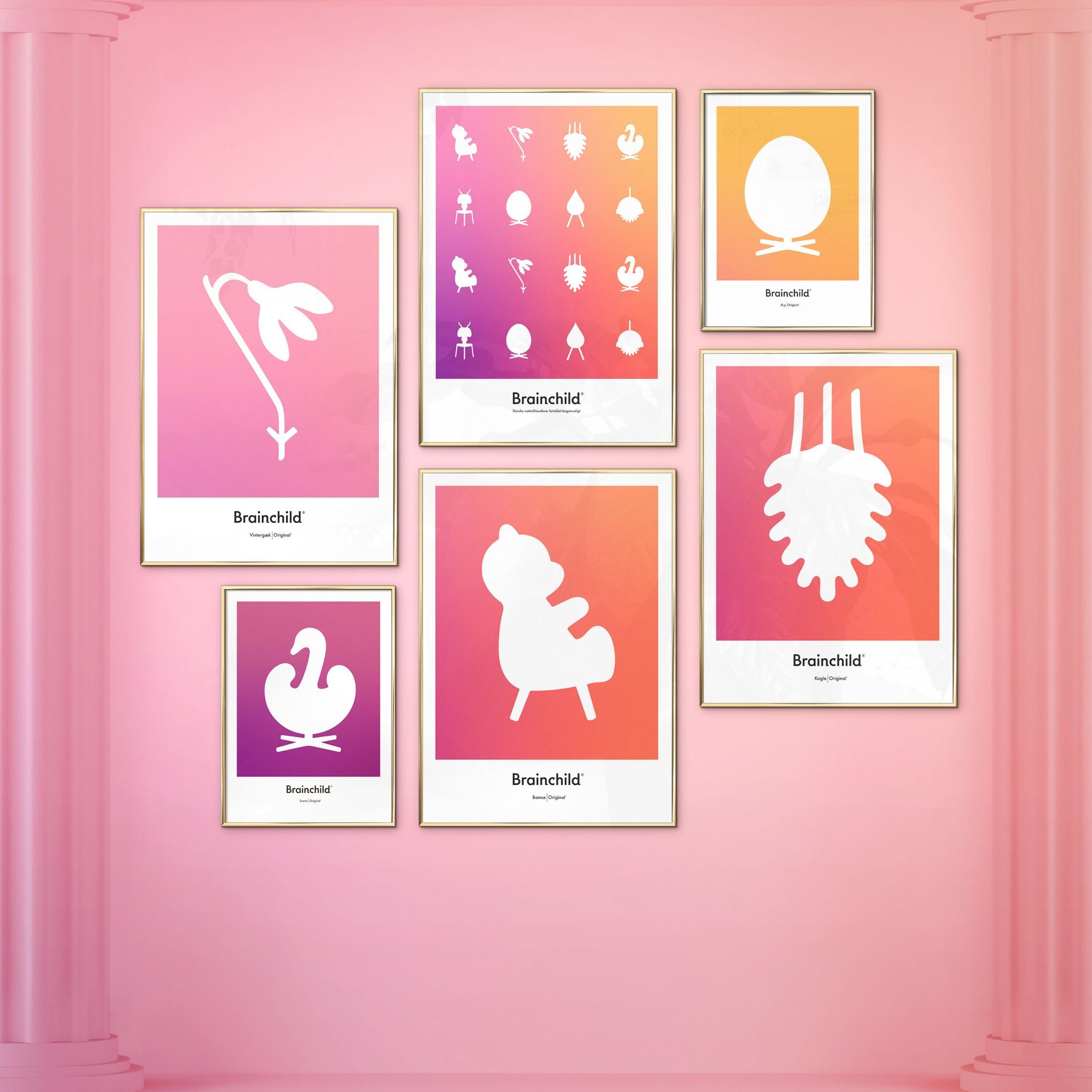 Brainchild Snowdrop Design Icon Poster Without Frame 50 X70 Cm, Pink