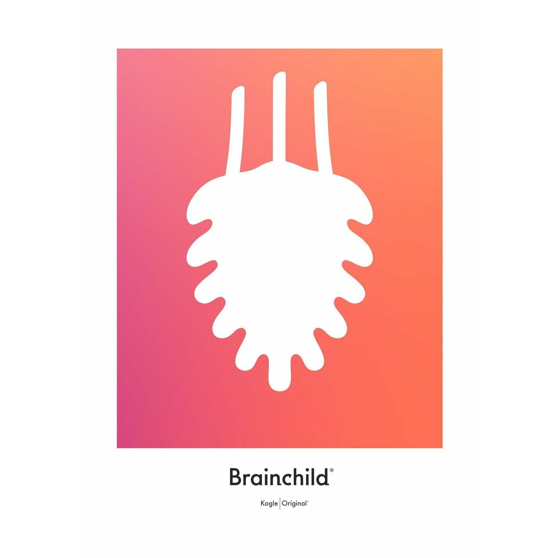 Brainchild Dennenappels ontwerp pictogram poster zonder frame 50 x70 cm, oranje