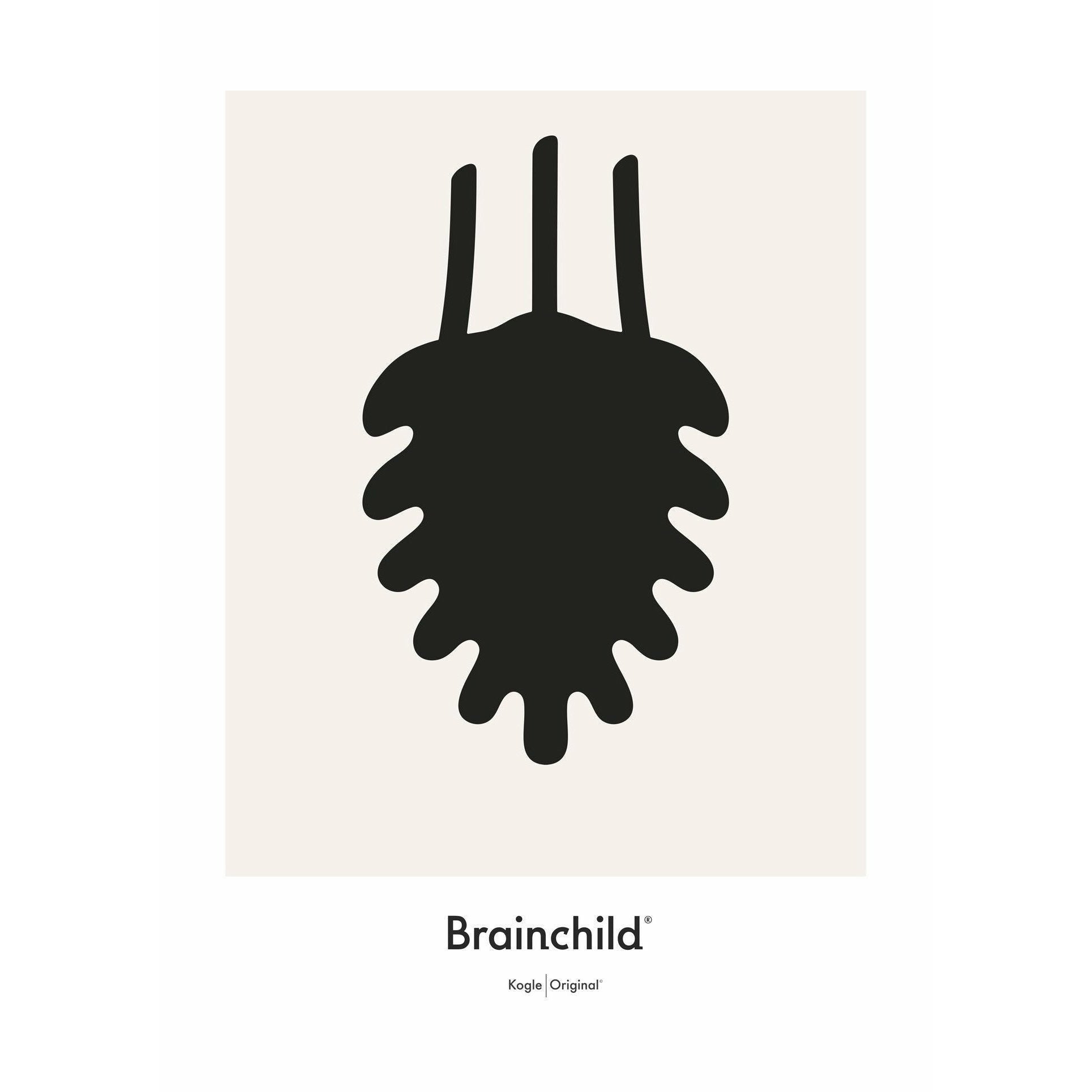 Brainchild Kiefernzapfen Design Icon Poster ohne Rahmen A5, Grau