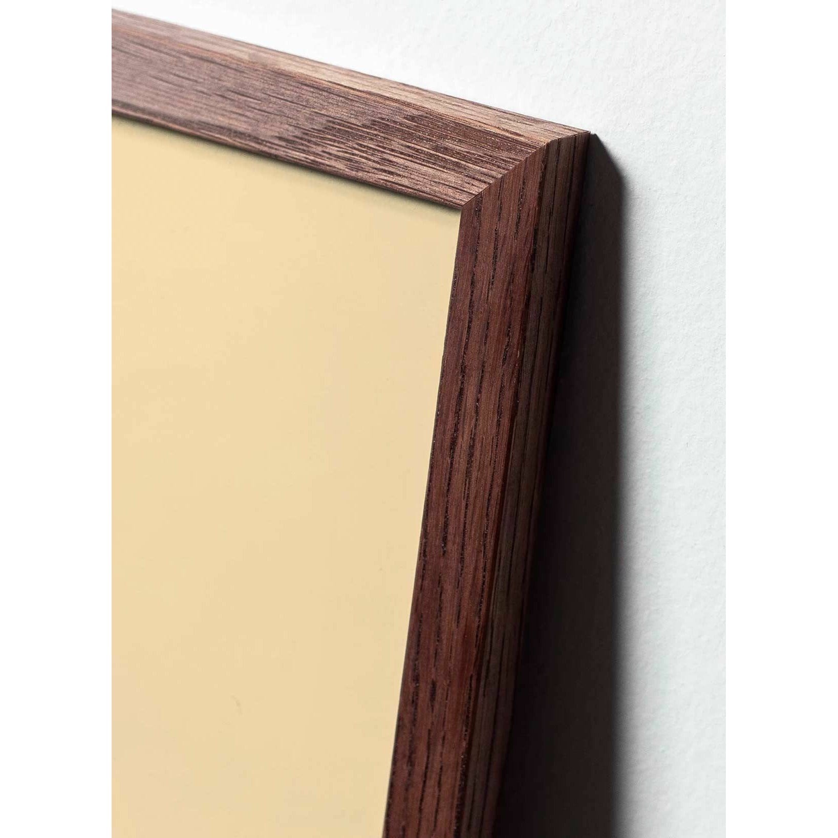 Brainchild Pine Cone Line Poster, Frame Made Of Dark Wood 30x40 Cm, White Background