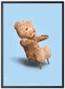 Brainchild Teddy Bear Classic julistekehys, joka on valmistettu mustasta lakatetusta puusta 30x40 cm, vaaleansininen tausta