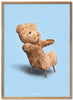 Frame di poster classico di orsacchiotto di orsacchiotto da un'orsacchiotto in legno chiaro Ramme 50x70 cm, sfondo azzurro