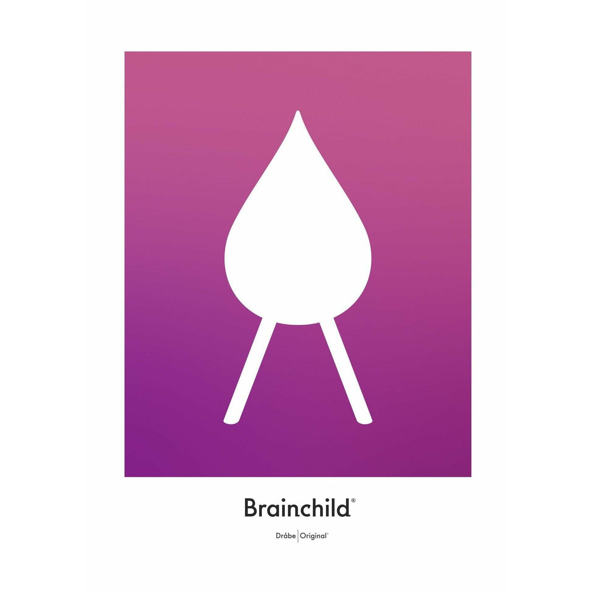 Brainchild Drop Design Icon Poster Without Frame 30 X40 Cm, Purple
