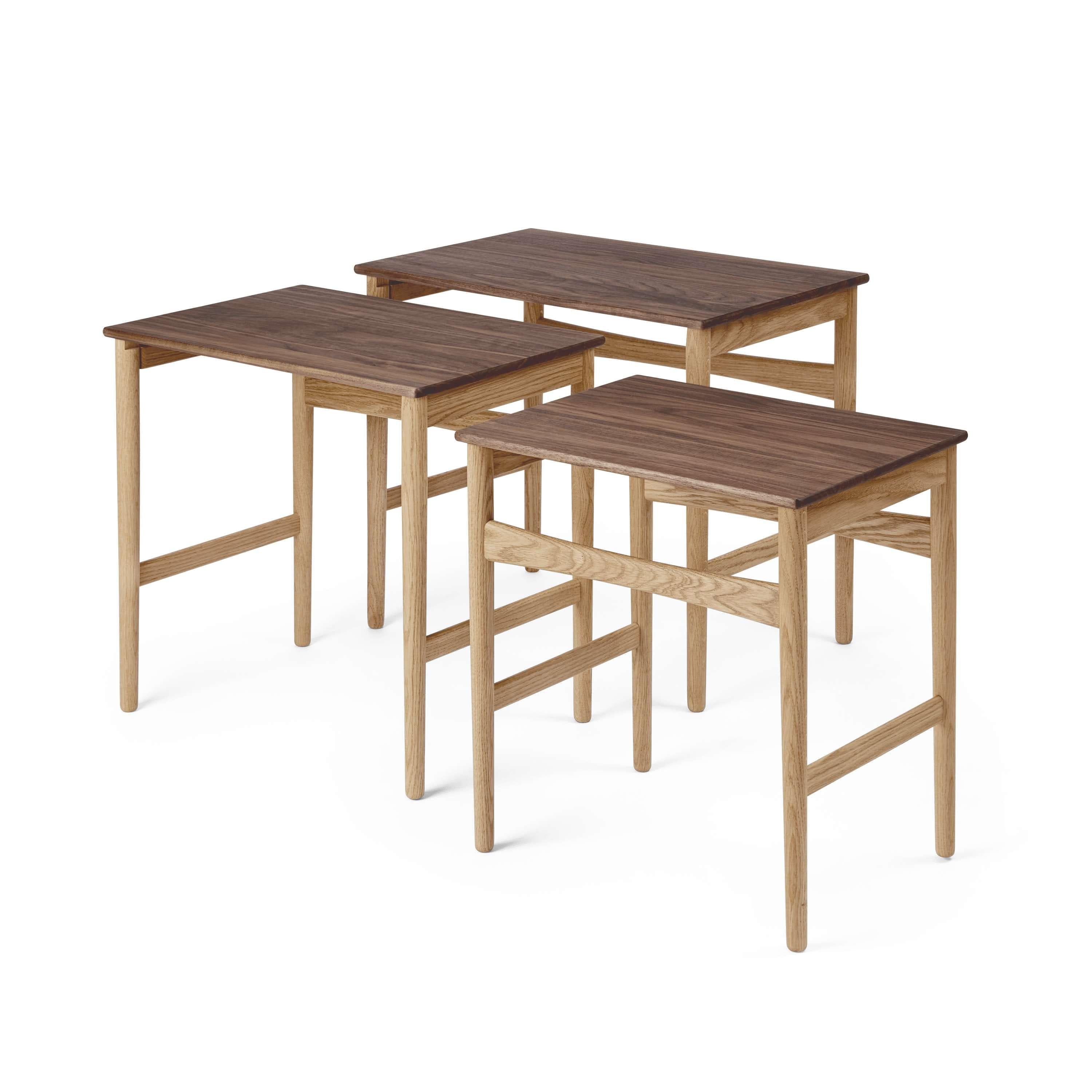 Carl Hansen CH004 Tavolini di nidificazione, olio di quercia/noce