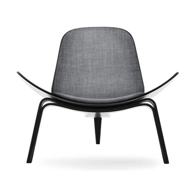 Carl Hansen CH07 Shell Chair, Black Beech/Dark Grey Fabric Fiord 171