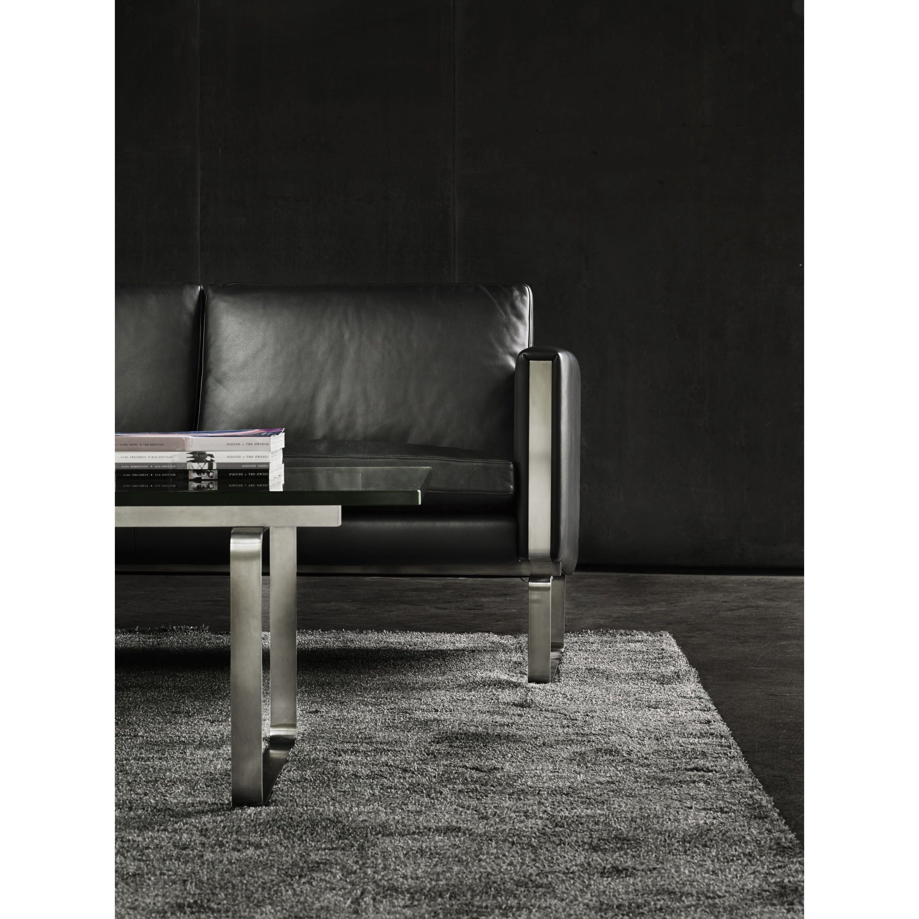 Carl Hansen CH101 Lounge Stuhl, Stahl/dunkelbraunes Leder (Thor 306)