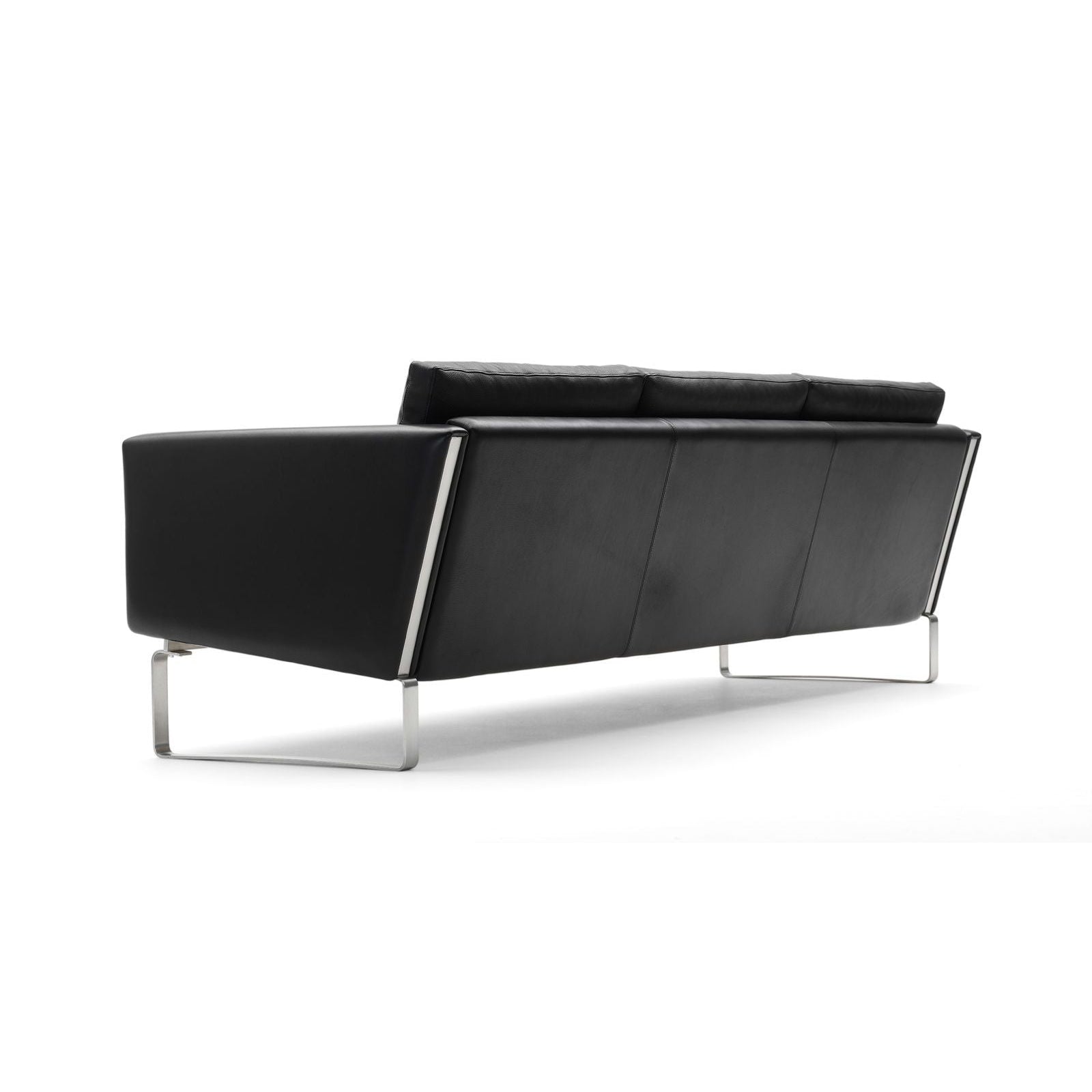 Carl Hansen CH103 sofa, stål/svart skinn