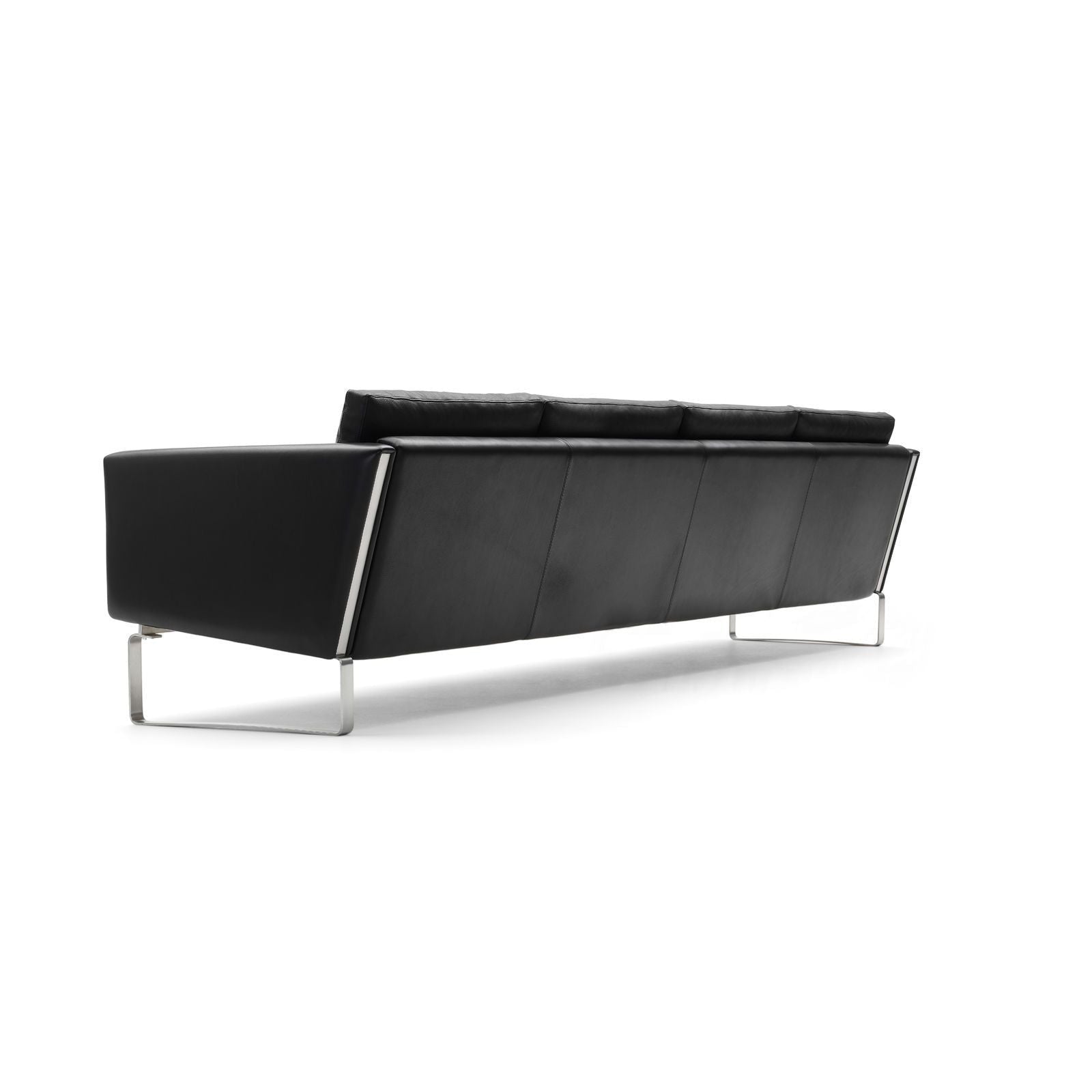 Carl Hansen Ch104 Sofa, Steel/Black Leather