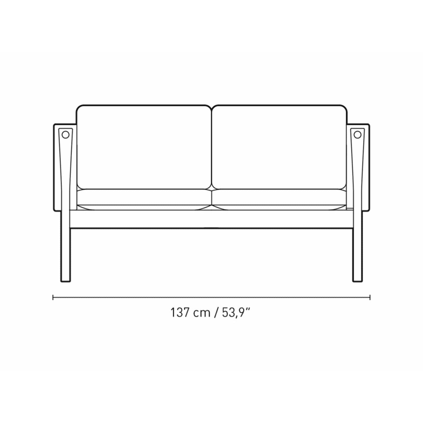 Carl Hansen CH162 2 -sits soffa ek rökfärgad olja, sif 90