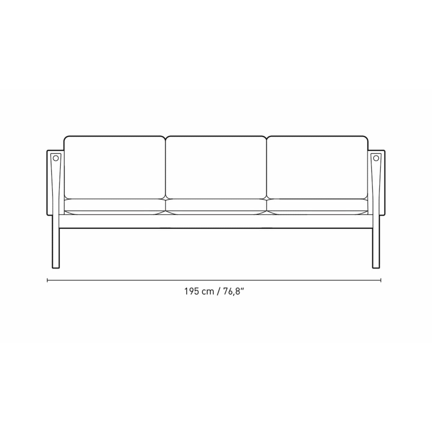 Carl Hansen CH162 3 -sits soffa ekrökolja, duk 974