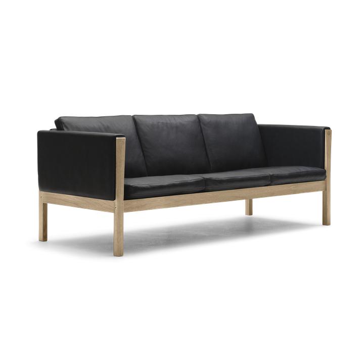 Carl Hansen Ch163 Sofa, Oiled Oak/Black Leather