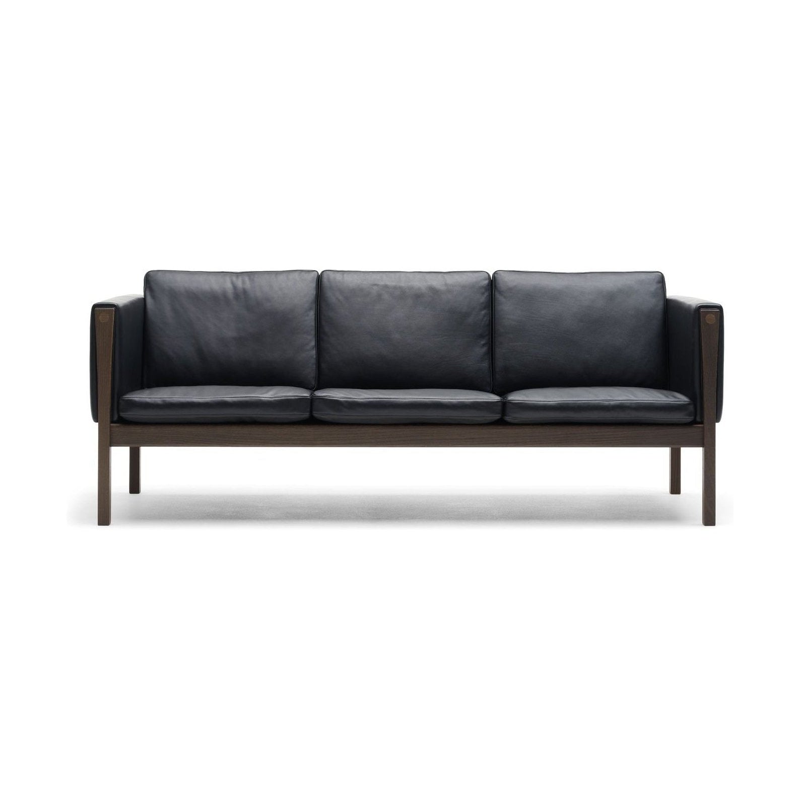Carl Hansen CH163 divano, noce oliata/pelle nera