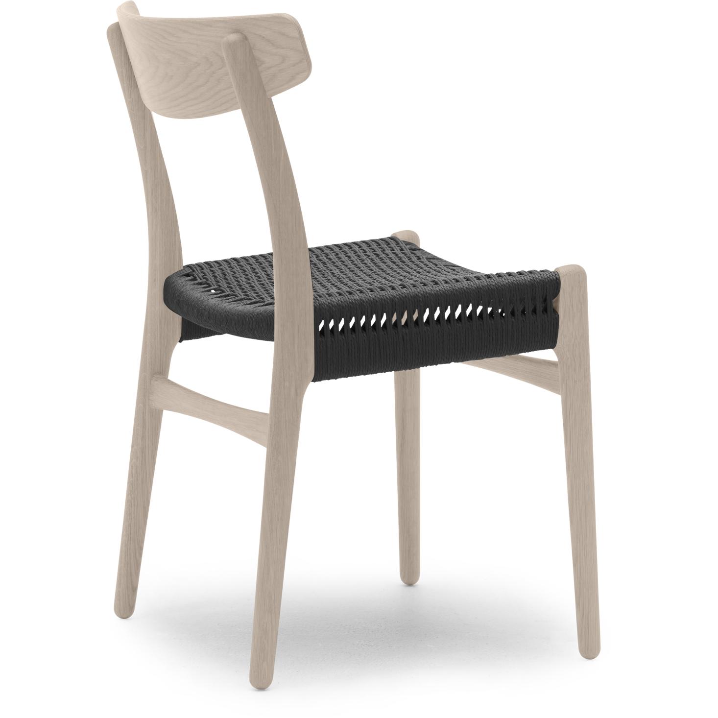 Carl Hansen CH23 Stuhl, Eichenseife/Schwarzpapierkabel