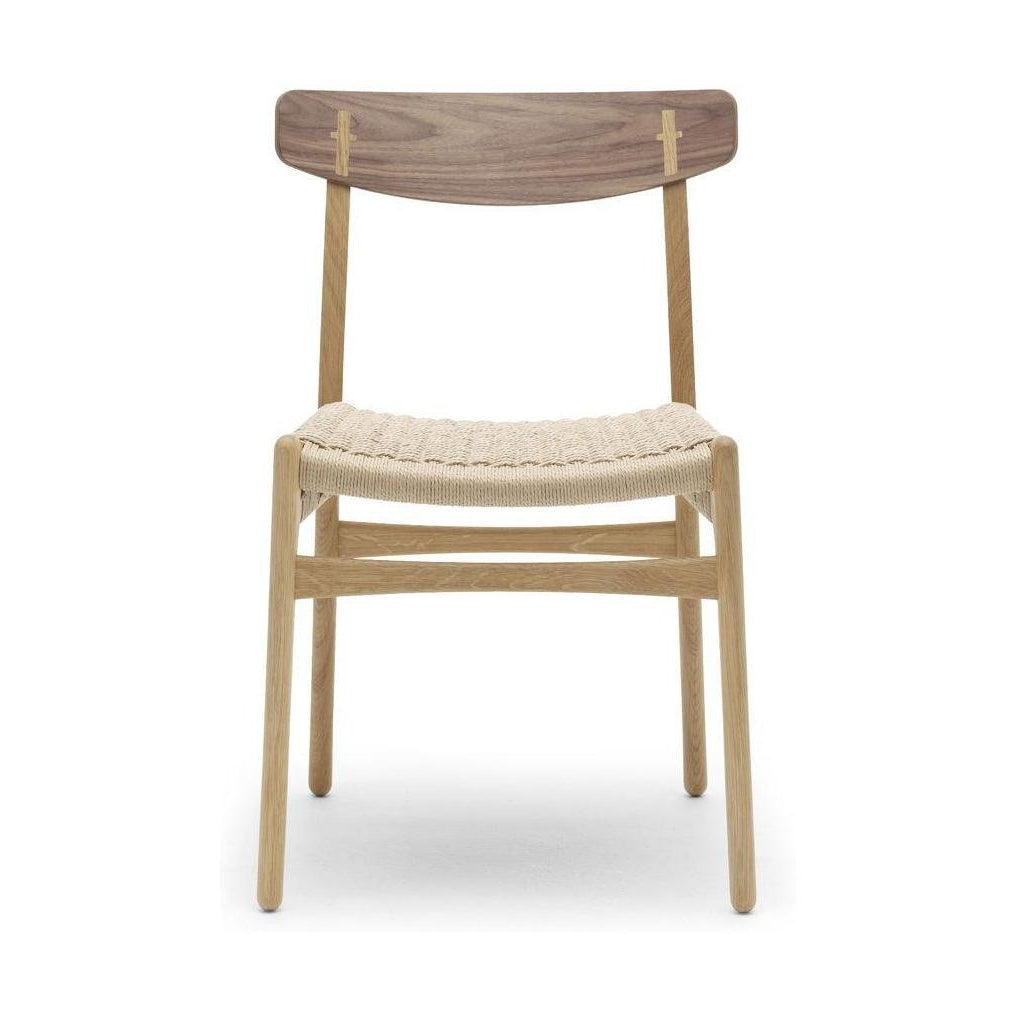 Carl Hansen CH23 -stol, olieret eg og valnød stolramme olieret /naturlig ledning