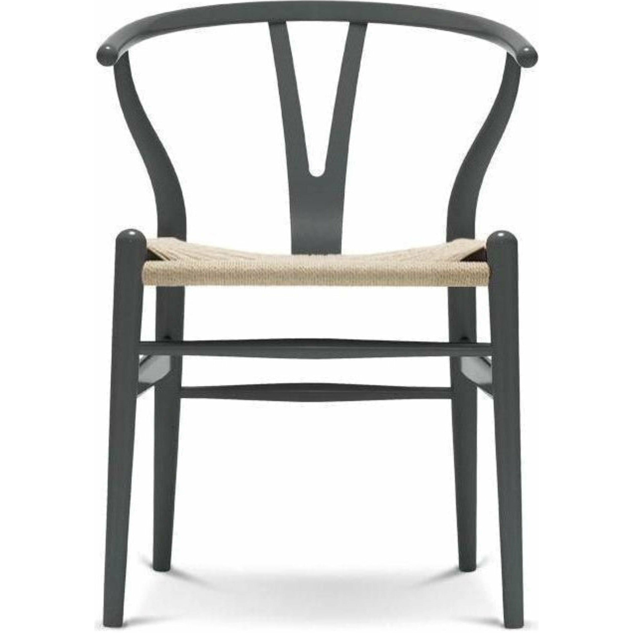 卡尔·汉森（Carl Hansen）CH24 y椅子椅自然纸绳，山毛榉/无烟煤灰色