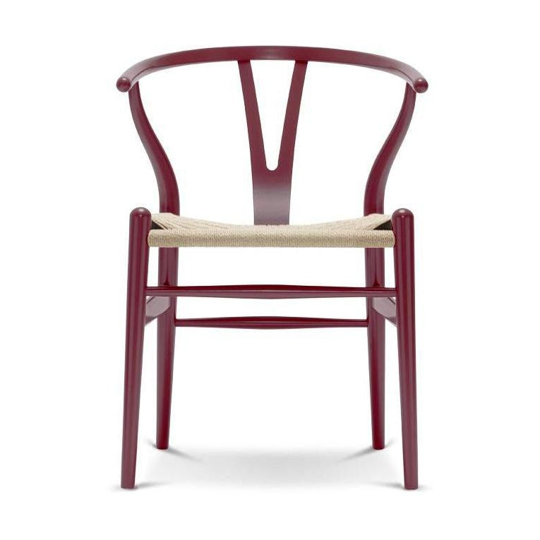 Carl Hansen CH24 Y Silla de silla Cable de papel natural, hayas/bayas rojo