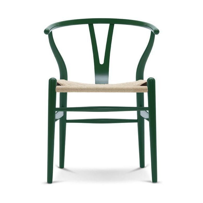 Carl Hansen Chaise CH24 Y chaise cordon en papier naturel, hêtre / verdure d'herbe