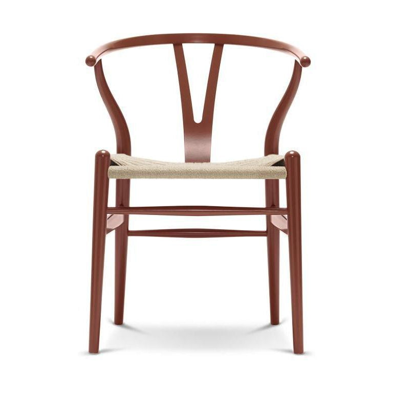 卡尔·汉森（Carl Hansen）CH24 y椅子椅自然纸绳，山毛榉/红棕色