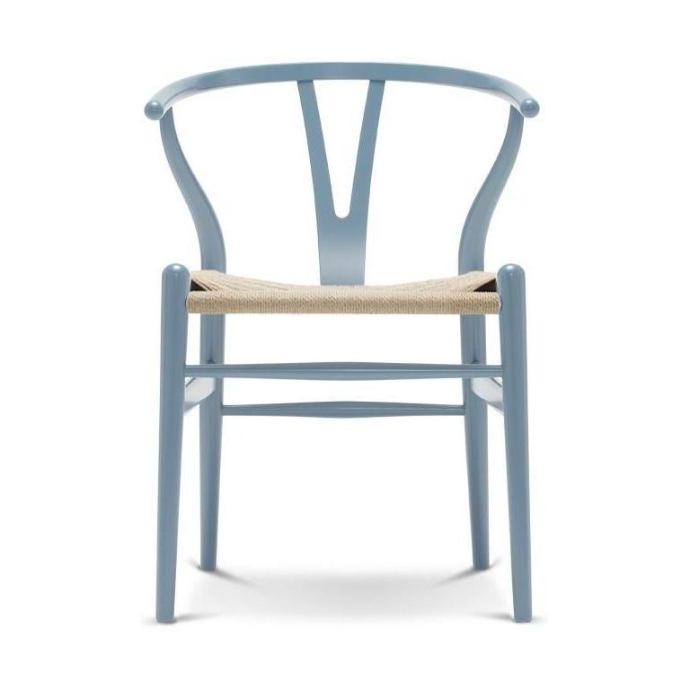 Carl Hansen CH24 sedia sedia a sedia naturale di carta naturale, faggio/blu acciaio