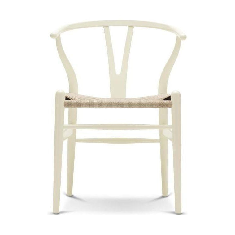 卡尔·汉森（Carl Hansen）ch24 y椅子天然纸绳，山毛榉/香草白色