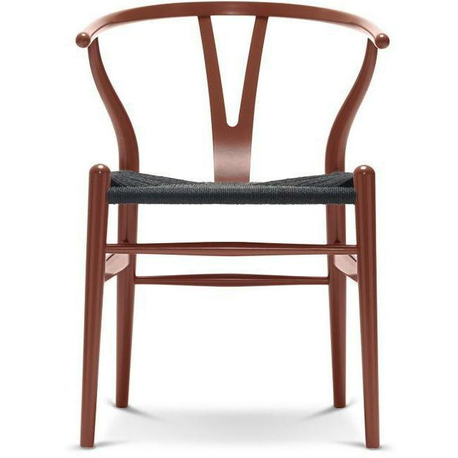 Carl Hansen Chaise ch24 chaise chaise noire en papier, hêtre / brun rouge