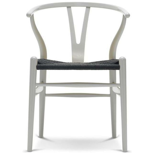 Carl Hansen CH24 Y stoelstoel Zwart papier koord, beuken/zilvergrijs