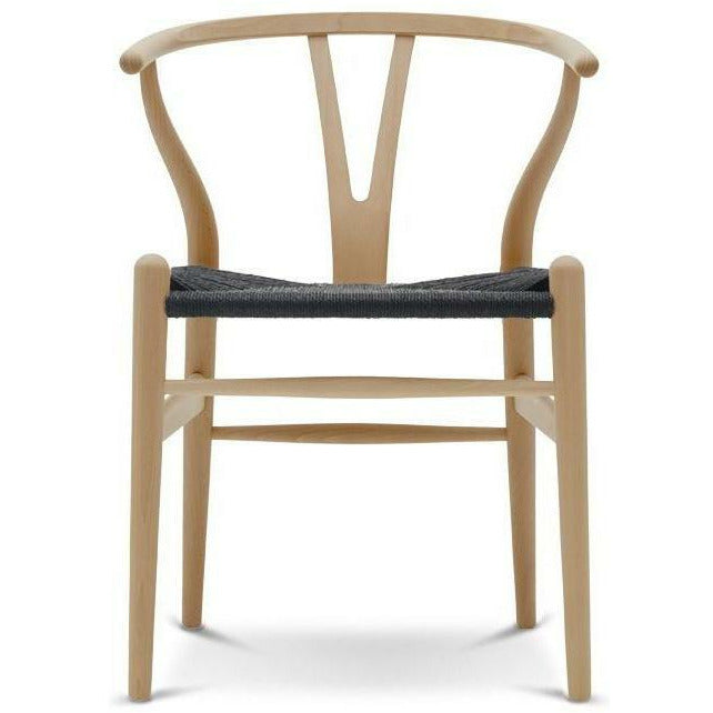 Carl Hansen Ch24 Y Chair Chair Black Paper Cord, Lacquered Beech