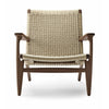 Carl Hansen Ch25 Lounge Chair Oak Smoke Colored Oil, Natural Cord