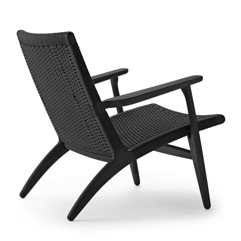 Carl Hansen CH25 Lounge Stuhl, farbige Eiche/Schwarzpapierkabel