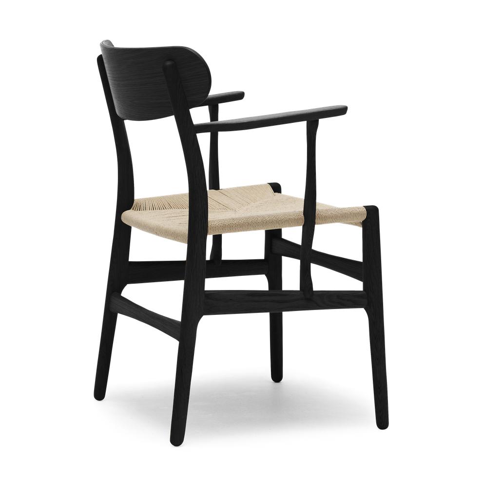 Carl Hansen CH26椅子，彩色橡木/天然电线