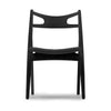 Carl Hansen Ch29 P Sawbuck Chair, Black Oak/Black Leather
