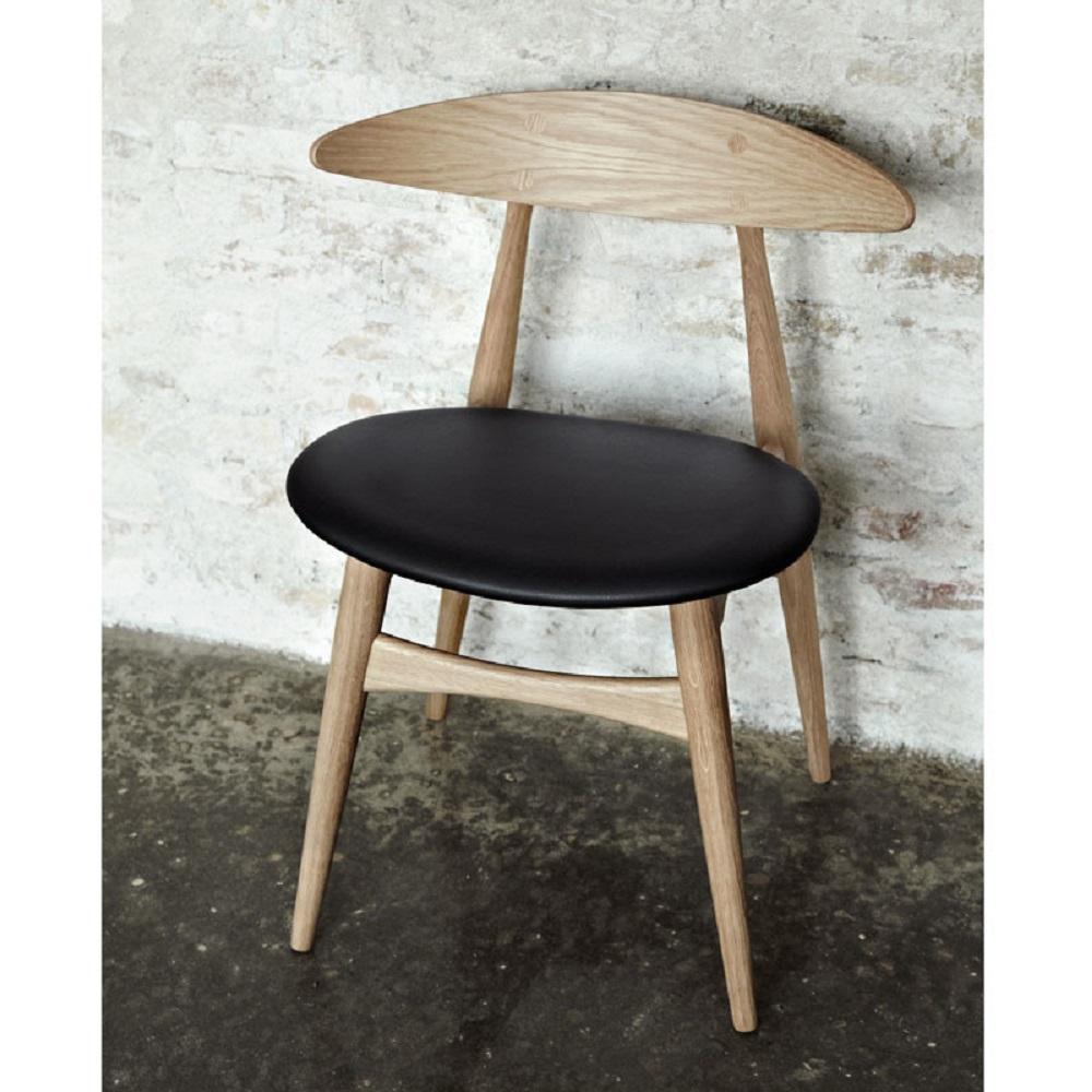 Carl Hansen CH33 P stoel, geolied eiken/beige leer