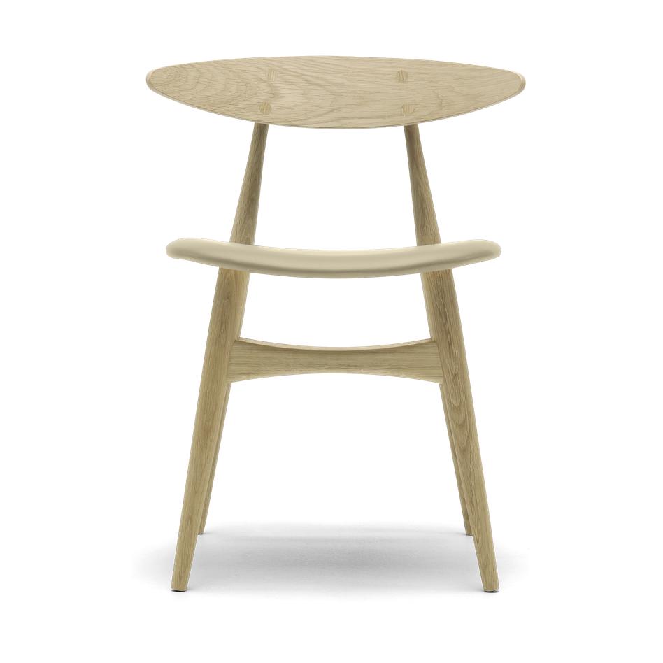 Carl Hansen CH33 P stoel, geolied eiken/beige leer